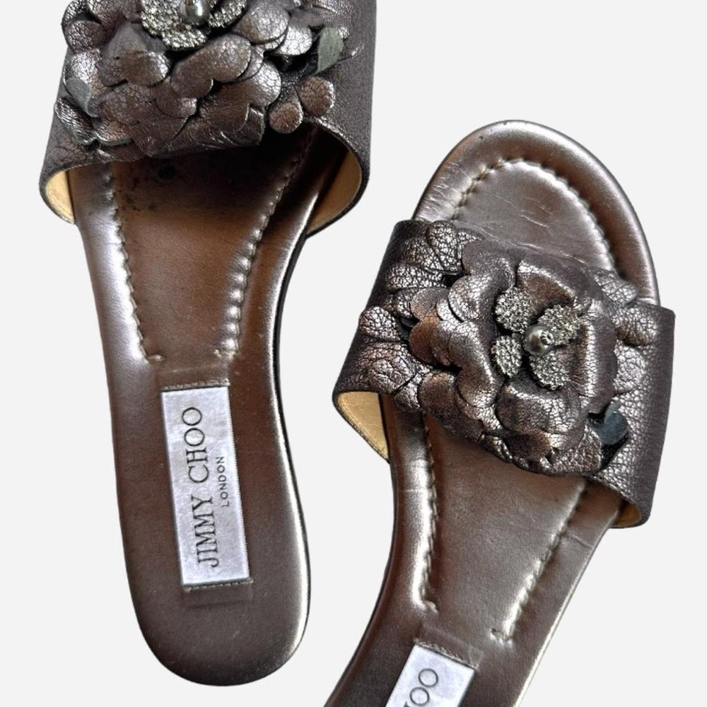 Jimmy Choo Slingback silver sandals size 6.5